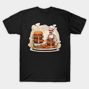 BBQ Fervor Aggressively Grilling Burgers T-Shirt